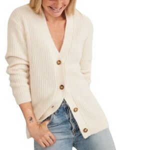 Marine Layer Nova Oversized Cardigan Sweater‎ Cream Size S Academia Cozy Warm